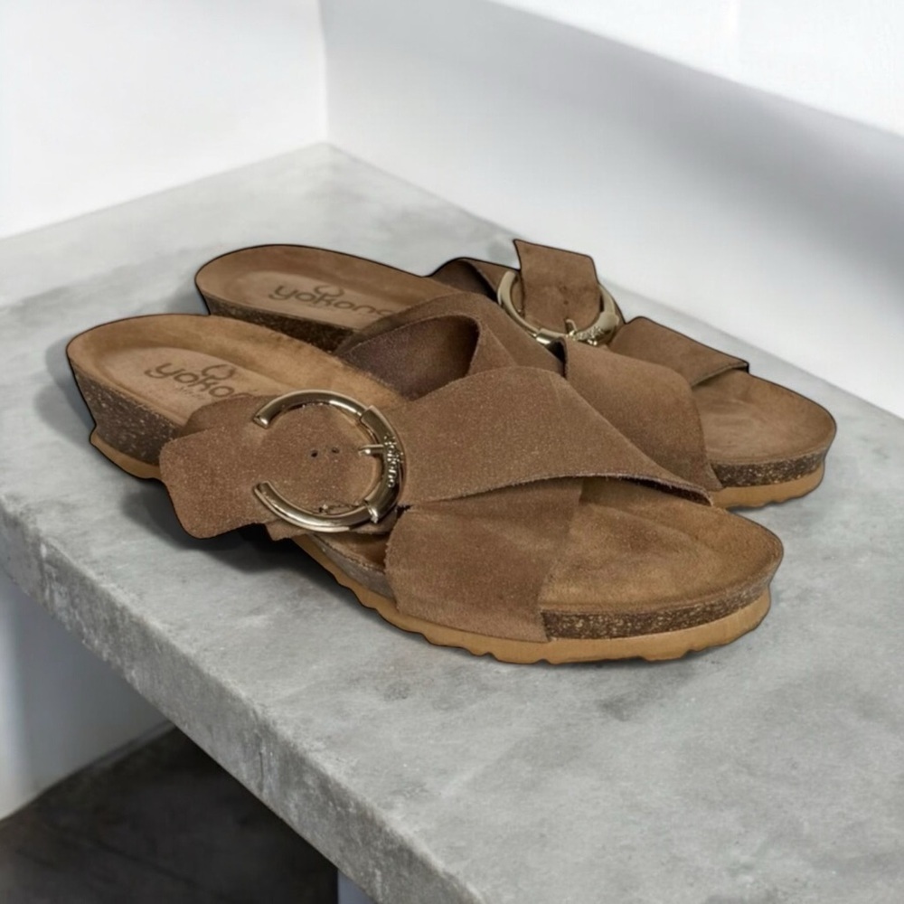 Yokono | Cork Bed Suede Sandals Birki Style Made In Spain Buckle